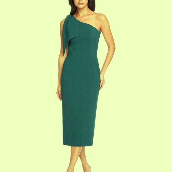 Dress The Population Peacock Tiffany One-Shoulder Midi Dress - Picture 1 of 3